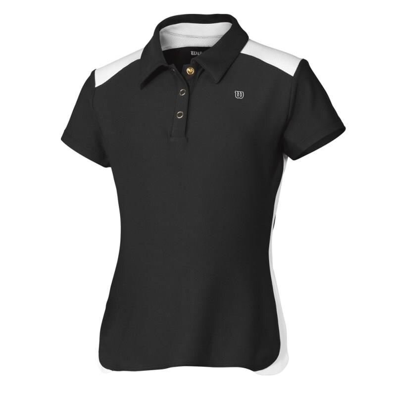 Tricou polo, Wilson Jr. SS, fete, negru/alb