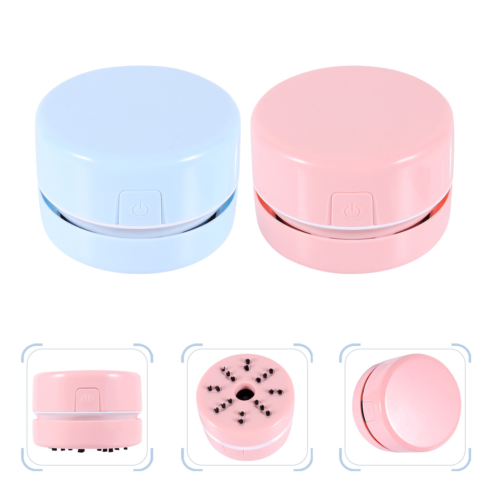 Aspirator de birou portabil ZYBLSSBB mini roz albastru 8.3x8.3x6cm set 2 bucati