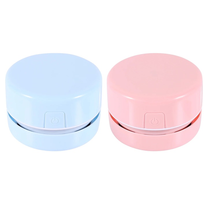 Aspirator de birou portabil ZYBLSSBB mini roz albastru 8.3x8.3x6cm set 2 bucati