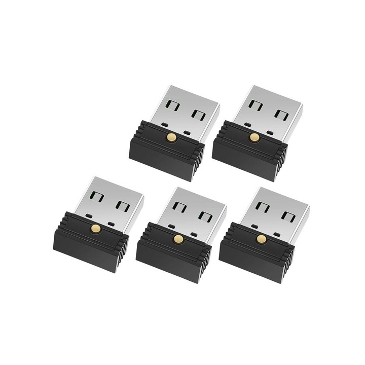 5 db USB egér mozgató eszköz készlet, fekete, 5x1cm