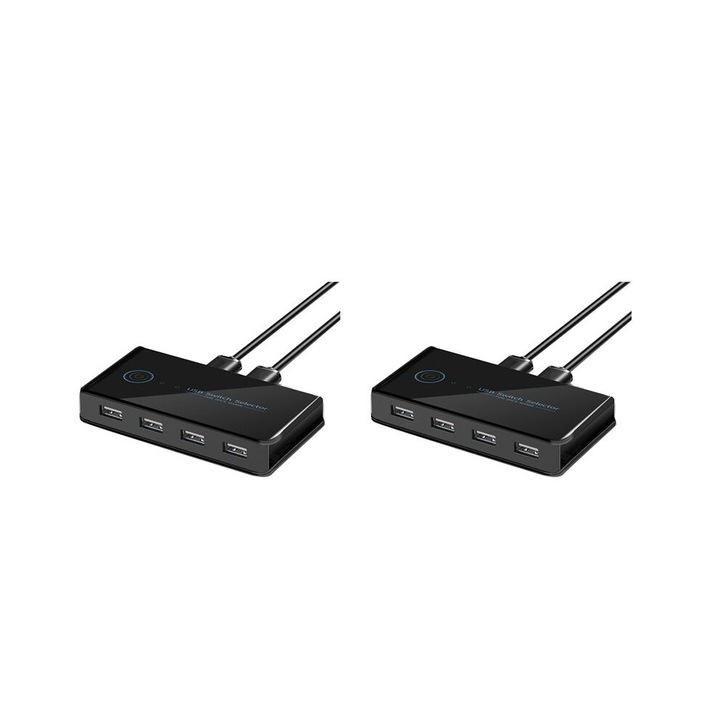 KVM kapcsoló USB 2 bemenet 4 kimenet fekete 2 készlet