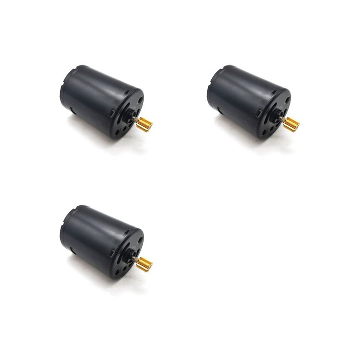 Комплект от 3 броя 6V 52000rpm черни 370 четкови мотори за RC коли 1/16