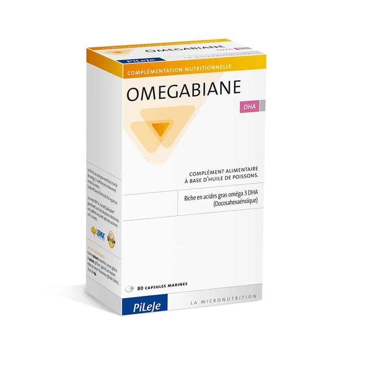 Acizi grasi esentiali pentru mentinerea functiei normale a creierului, PiLeJe Omegabiane DHA, 80 cps