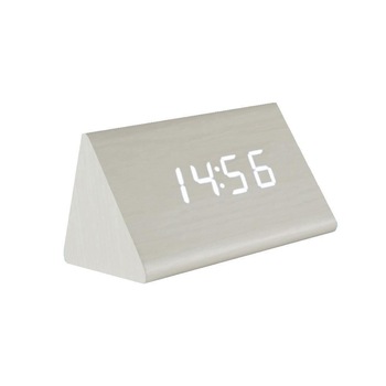 Ceas desteptator cu carcasa lemn, Home OC 03, termometru, ecran led, alb Ceas desteptator cu carcasa lemn, Home OC 03, termometru, ecran led, alb