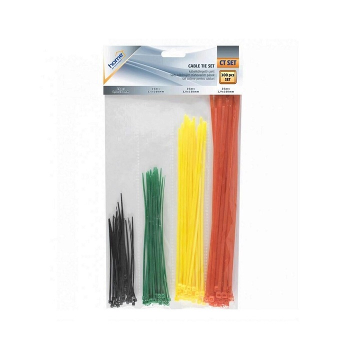 Set coliere PVC pentru prindere, color, 100 buc Home