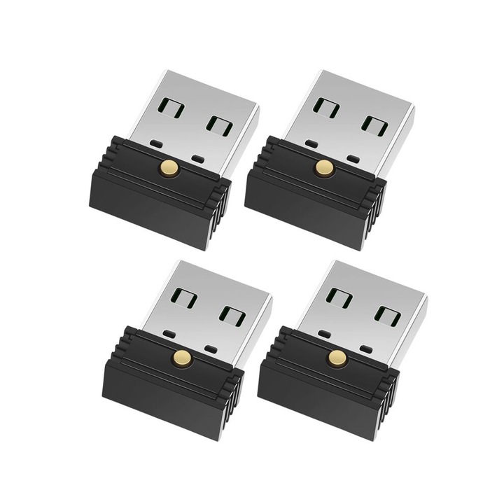 4 db USB egérmozgató készlet, fekete, 5x3cm