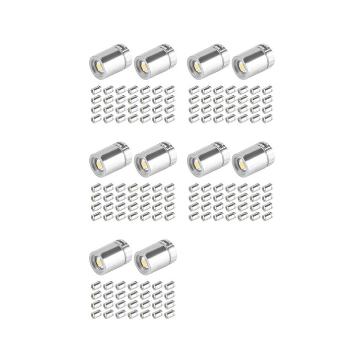 Комплект 150 миниатюрни LED лампички, топло бяло, сребристо, 1x1см
