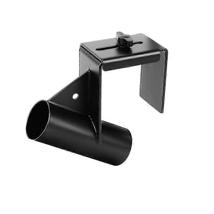 Suport metalic ajustabil pentru lansete pescuit la copca, set 2 buc, negru, 1.9x3.7 inch