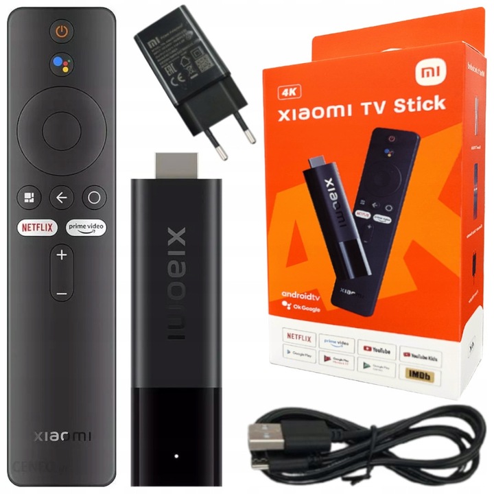 Мултимедиен плейър Xiaomi Mi TV Stick, Android, черен, 92x30x15mm