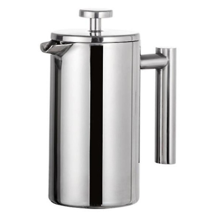 Cafetiera manuala 800ml otel inoxidabil dublu perete argintiu 9.2x20cm