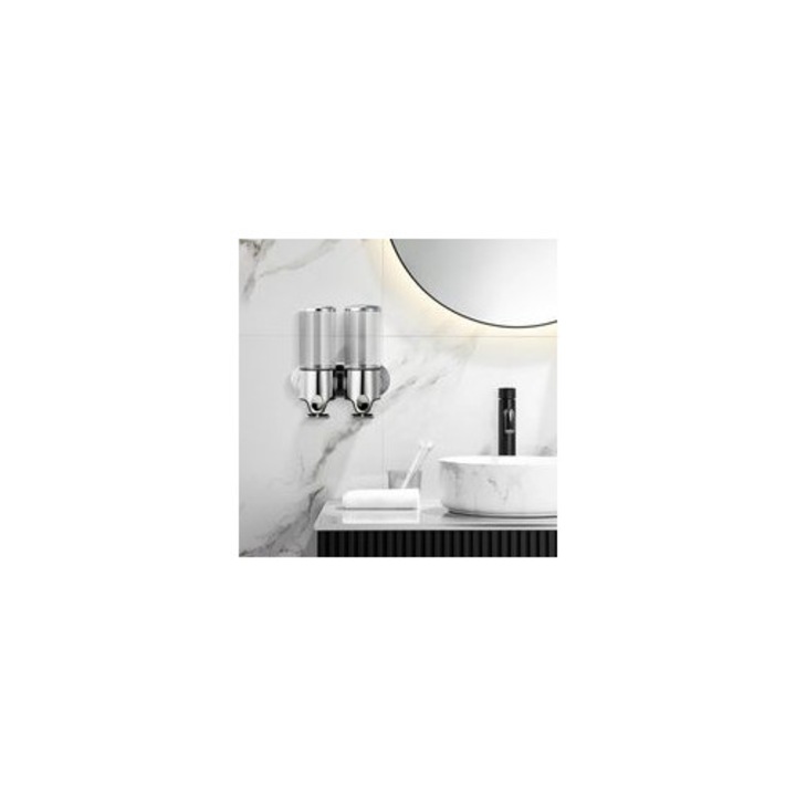 Dispenser sapun perete 1000ml ABS inox transparent