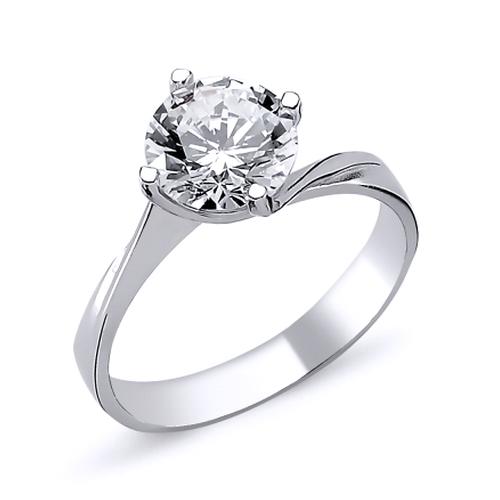 Inel elegant argint 925 rodiat cu zirconiu alb ITU0013 7645