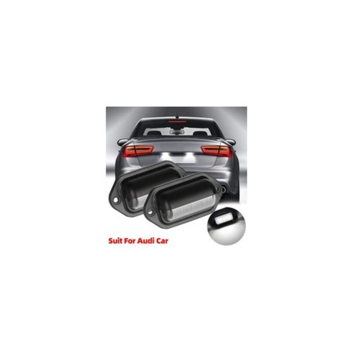 Set 2 LED lumini numar auto rezistente la apa, 6 LED, 12V/24V, alb