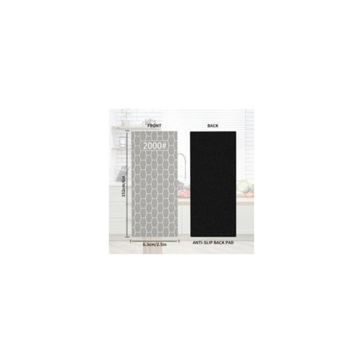 Piatra ascutitoare diamant 5 piese, suprafata fagure, baza antiderapanta, multicolor, 200x400x600x1000x2000 grit