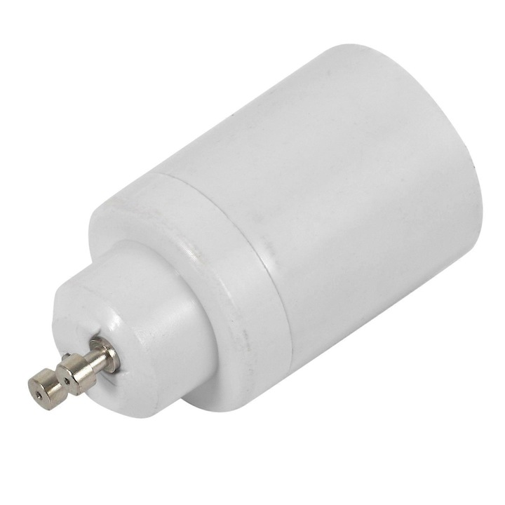 Set 4 adaptoare soclu bec GU10 la E27 alb 6.2x3.4x3.4cm