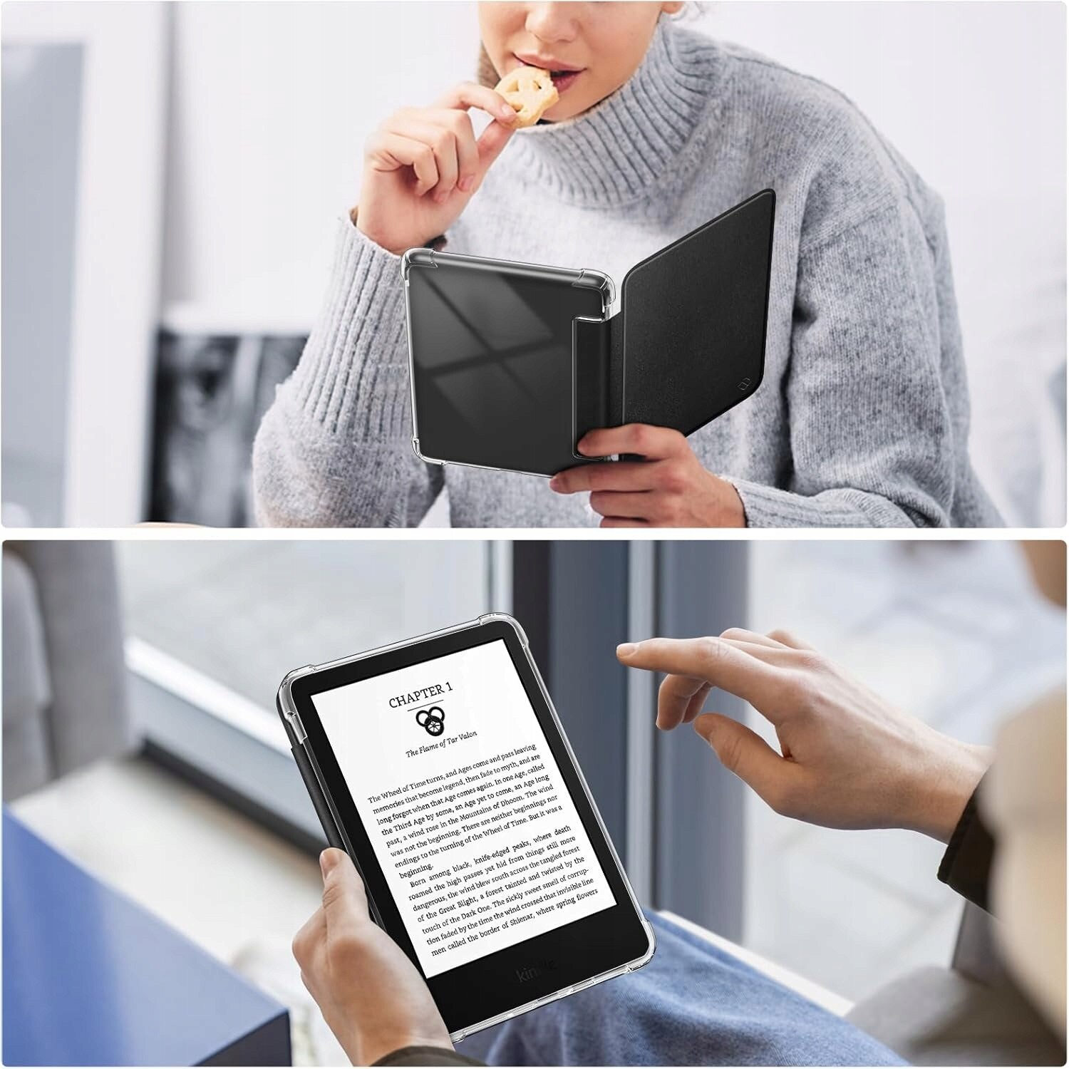 Husa transparenta Kindle 11 generatie 6 inch TPU negru usoara rezistenta