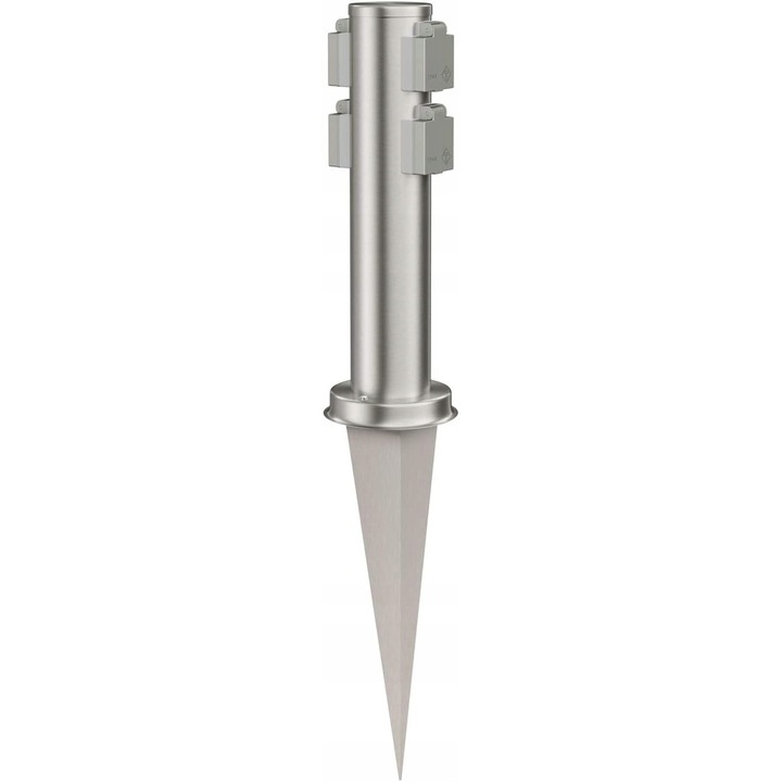 Distribuitor exterior cu 4 prize IP44, compact, inaltime 38.5cm, diametru 12.7cm, set 3 bucati