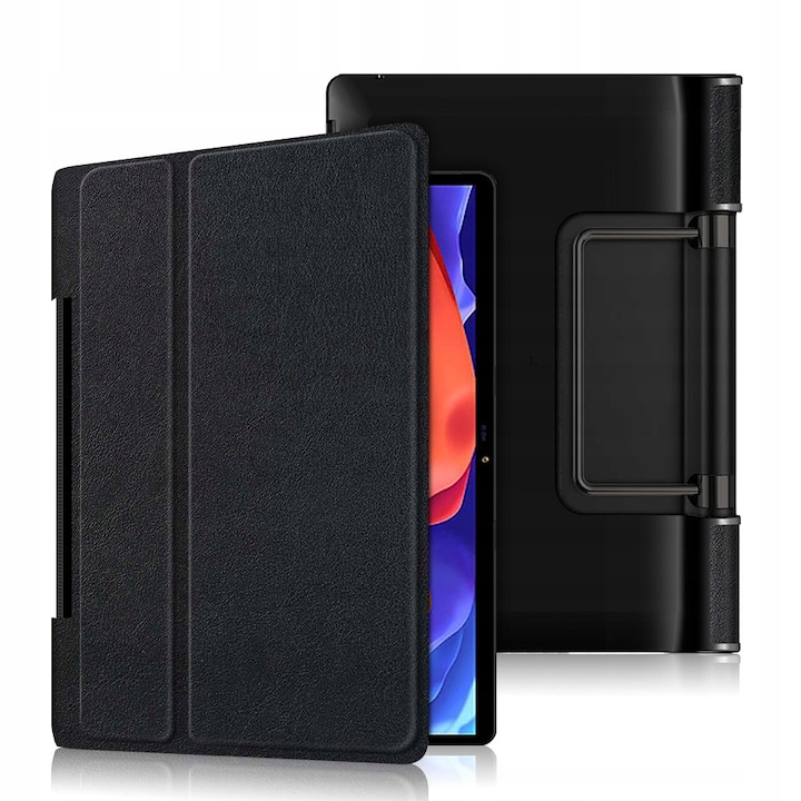 Husa tableta Lenovo Yoga Tab 13, negru, 2 pozitii, sticla 9H 0.3mm