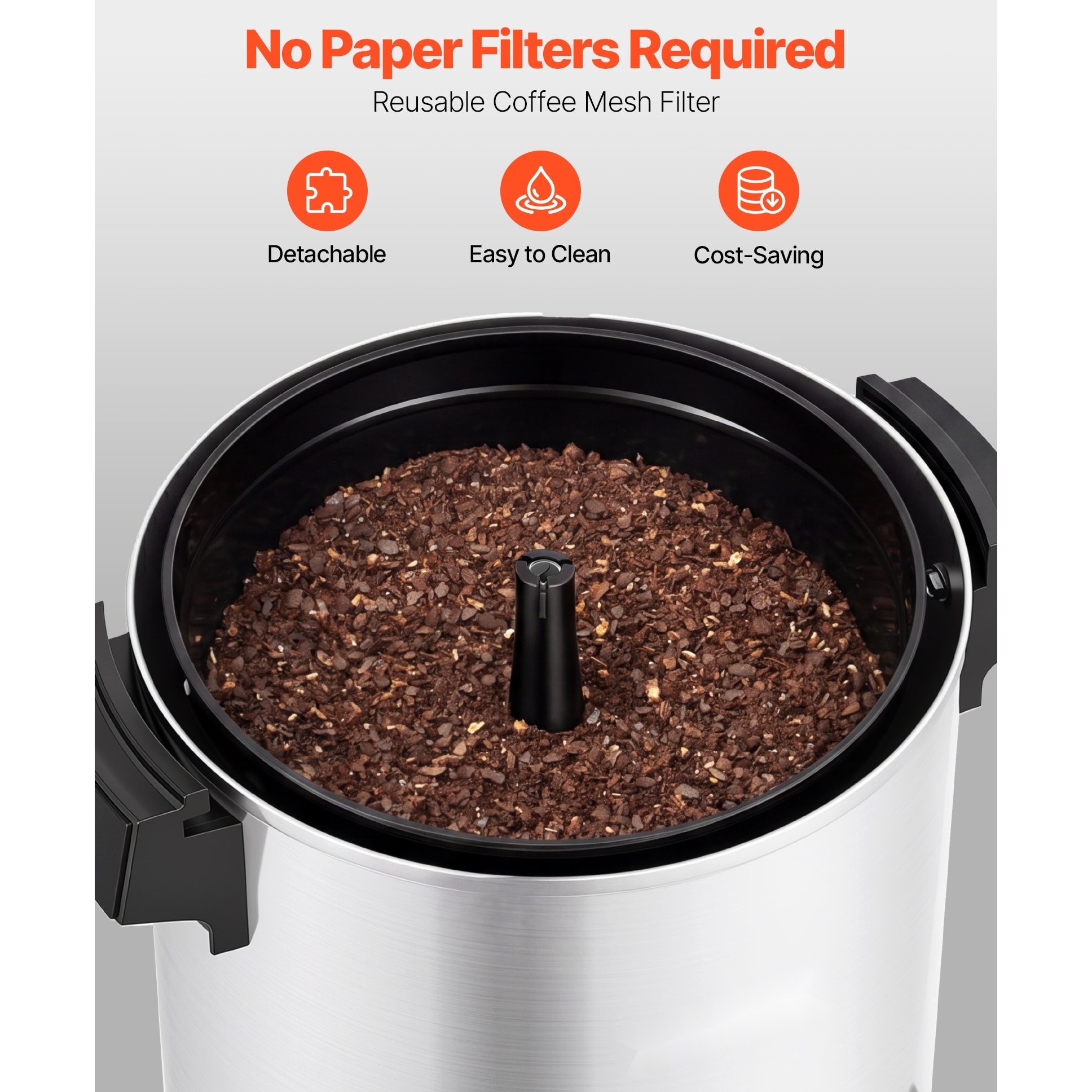Percolator cafea comercial, Dispenser bauturi calde, Capacitate 4, 5 l 30 cesti, Putere 1190 W, Robinet anti-picurare, Preparare rapida, Control automat temperatura, Inox