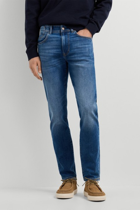 Pepe Jeans London, Pipe szűk fazonú lyocelltartalmú farmernadrág, Melange kék