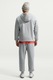 Nike, Спортен панталон с памук с лого, Червен/Сив меланж