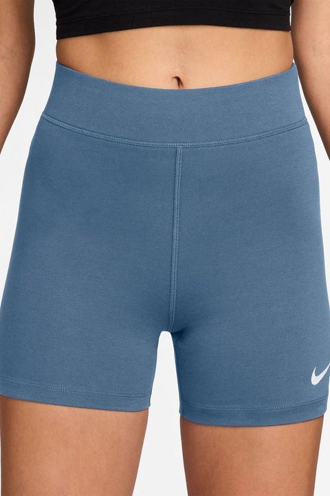 Nike, Къс клин с висока талия и лого, Избледняло Син