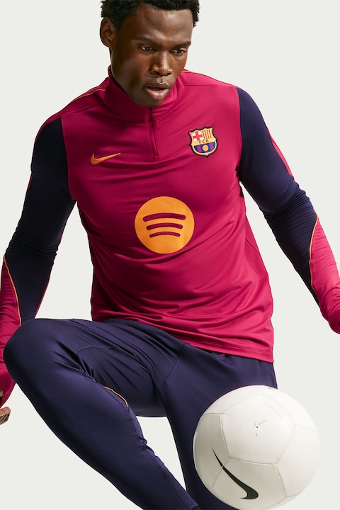 Nike, Bluza cu model pentru fotbal F.C. Barcelona Strike, Bleumarin/Rosu prafuit