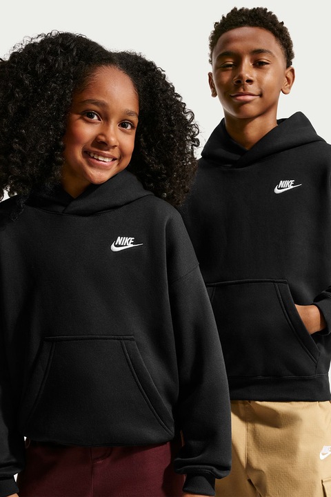 Nike, Худи K NSW с джоб кенгуру, Бял/Черен