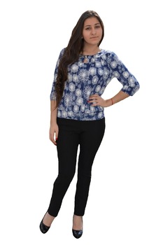 Bluza lejera de primavara cu manseta in partea de jos,D&J Exclusive,, Bleumarin/Alb Bluza lejera de primavara cu manseta in partea de jos,D&J Exclusive,, Bleumarin/Alb