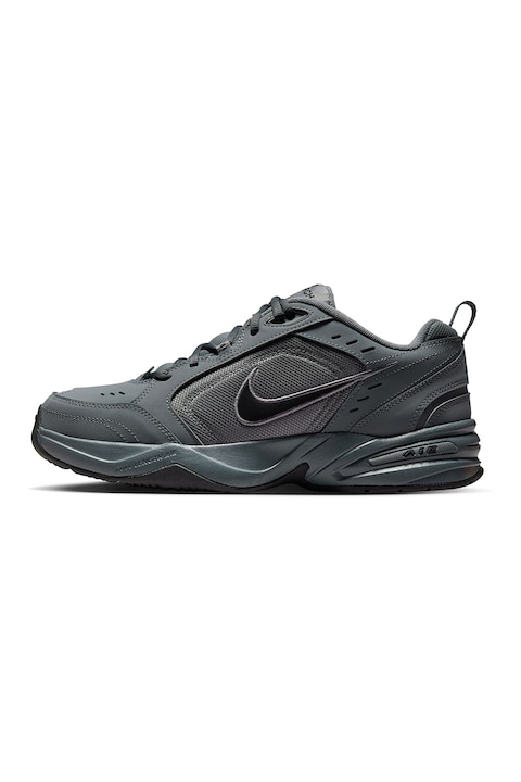 Nike, Air Monarch IV bőr és műbőr sportcipő, Fekete/Sötétszürke