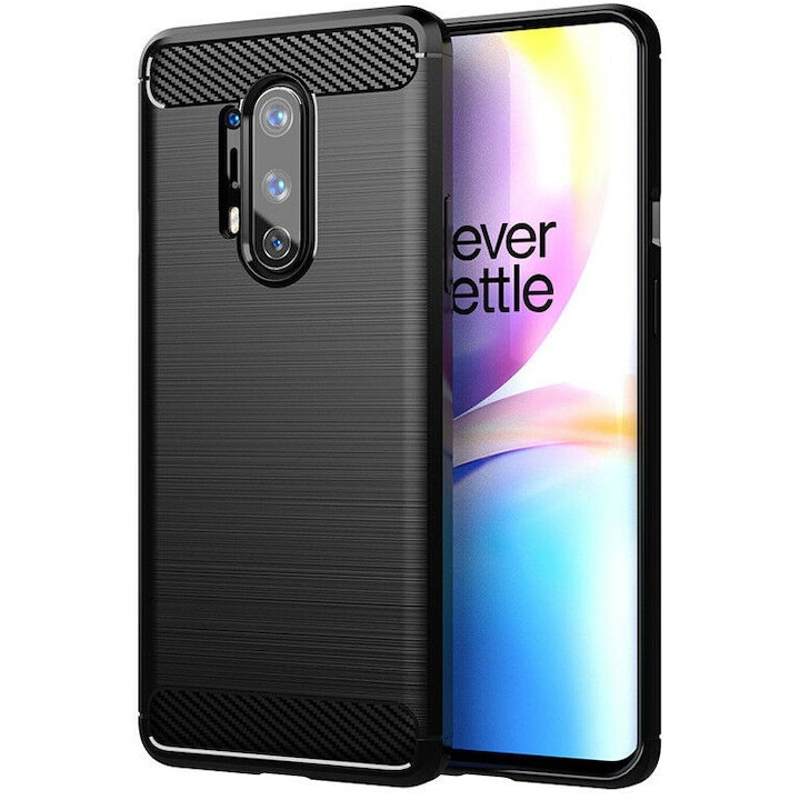 Husa pentru OnePlus 8 Pro - Techsuit Carbon Silicone - Black