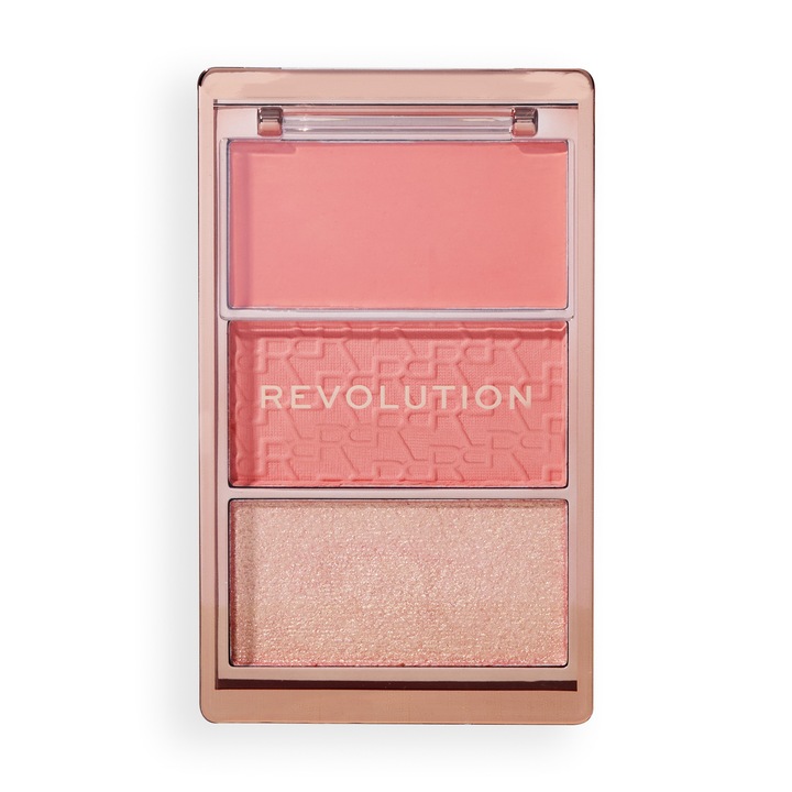 Paleta fard pentru obraz Blush Icon Palette Makeup Revolution,Peach,11.5g