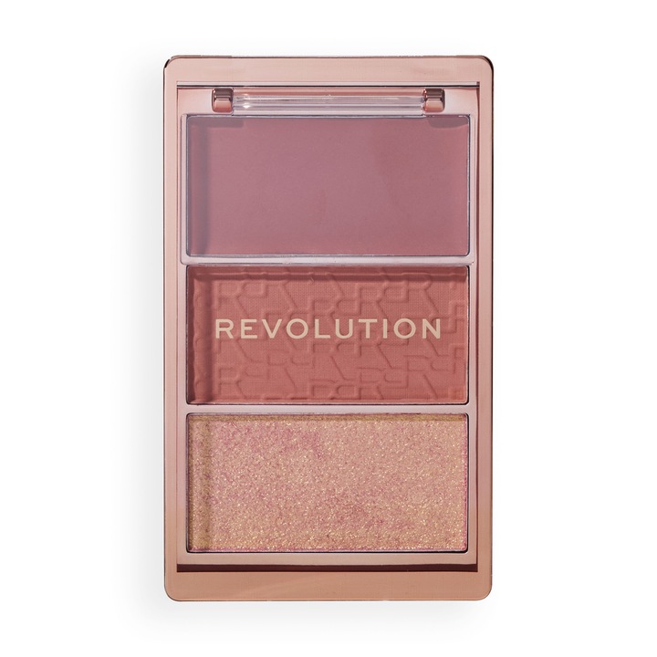 Paleta fard pentru obraz Blush Icon Palette Makeup Revolution,Aura Rose,11.5g