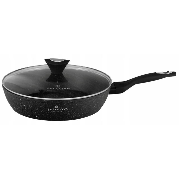 Edenberg Mély Serpenyő 30cm Fedővel, Tapadásmentes, Indukciós