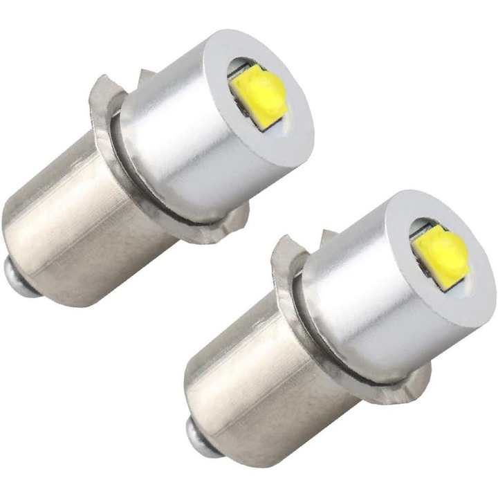 Bec LED P13.5S Erős, Hideg Fehér 6000K, 3W, 230lm, 3V-12V (5 db.)
