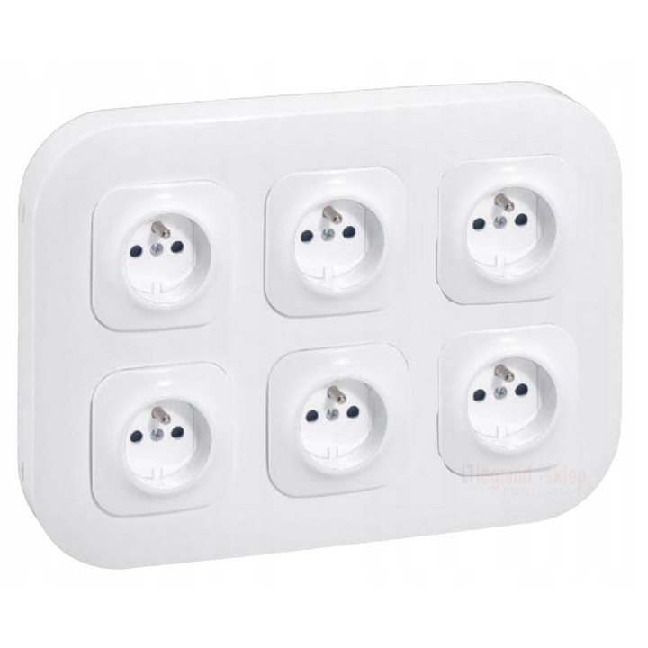 Priza Legrand Forix 6 pozitii, montaj aparent, cu protectie
