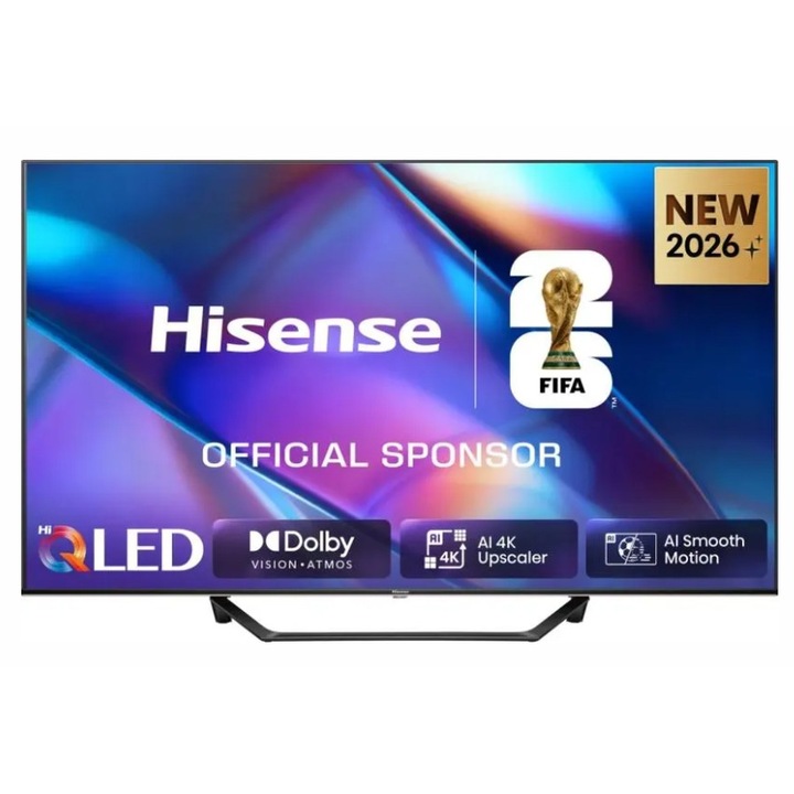 Телевизор Hisense 43" A7S, 4K Ultra HD 3840x2160, QLED, FALD, Quantum Dot, HDR 10+, HLG, Dolby Vision, Dolby Atmos, Smart TV, WiFi 5GHz, WiFi Direct, BT, Anyview Cast, 3xHDMI, 2xUSB, LAN, CI+, DVB-T2/C/S2, Black 43A7S