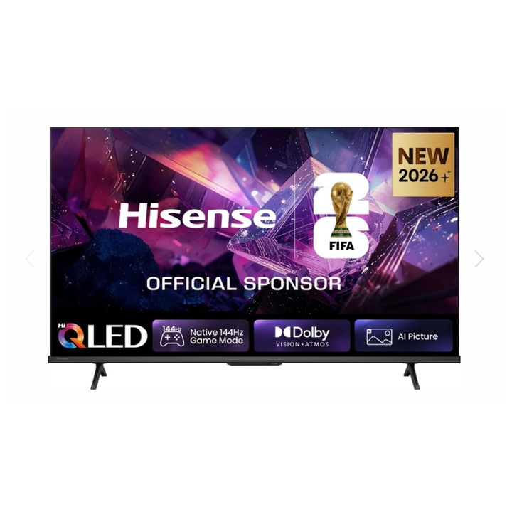 Телевизор Hisense 43" E7S Pro, 4K Ultra HD 3840x2160, QLED, Quantum Dot, 144Hz, HDR 10+ adaptive, HLG, Dolby Vision, DTS Virtual X, Smart TV, WiFi 5GHz, WiFi Direct, BT, Anyview Cast, 3xHDMI, 2xUSB, LAN, CI+, DVB-T2/C/S2, Black 43E7S_PRO