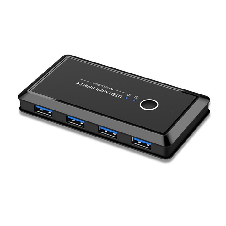 USB KVM kapcsoló 2 PC 4 portos multifunkcionális USB