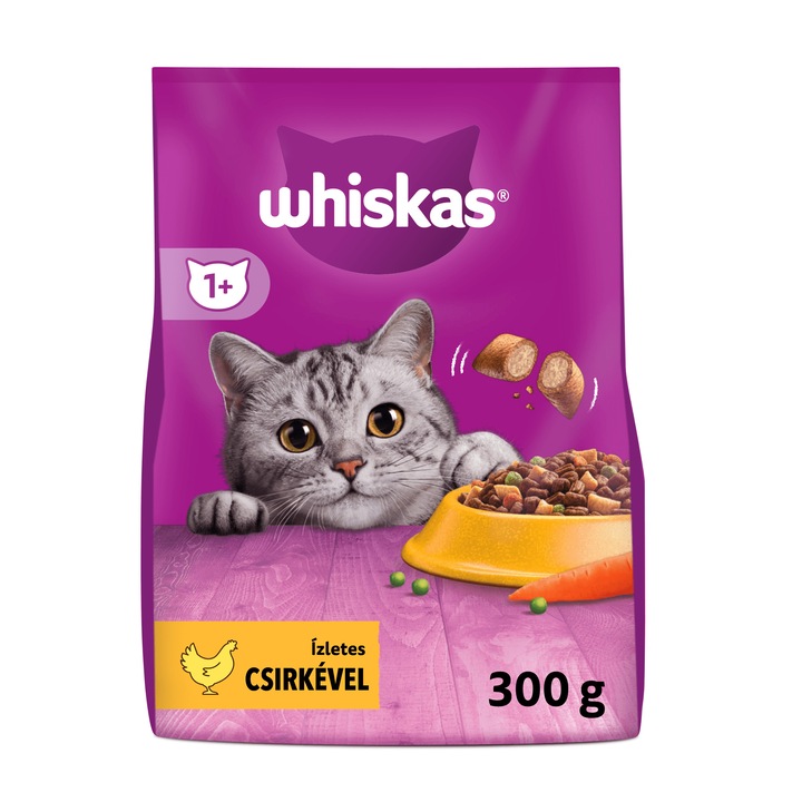 hHrană uscată pentru pisici Whiskas cu pui, 300g
