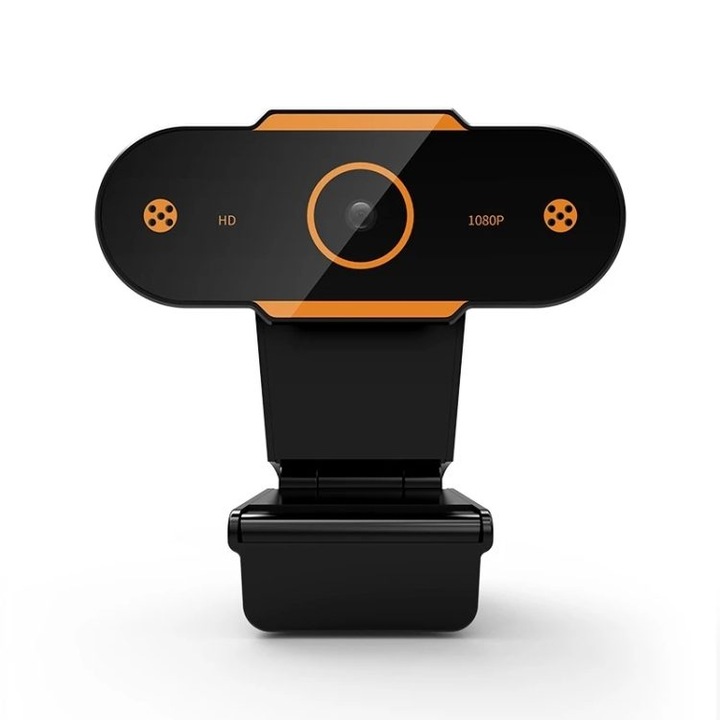 Уеб камера USB 2.0 1080P HD, двоен микрофон, ъгъл 90°, 7x4.5x3см