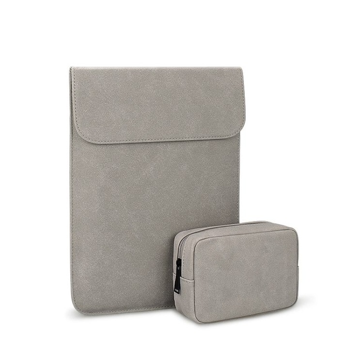 Geanta interna pentru laptop, piele PU, magnetica, 38x29cm, negru