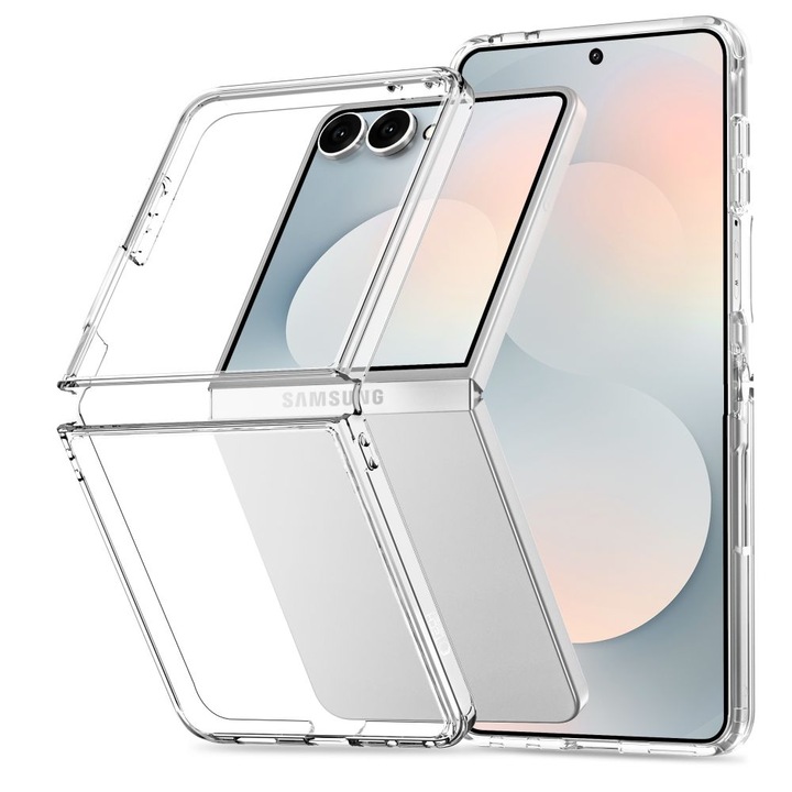 Carcasa Tech-Protect Flexair Hybrid compatibila cu Samsung Galaxy Z Flip 8, Transparent