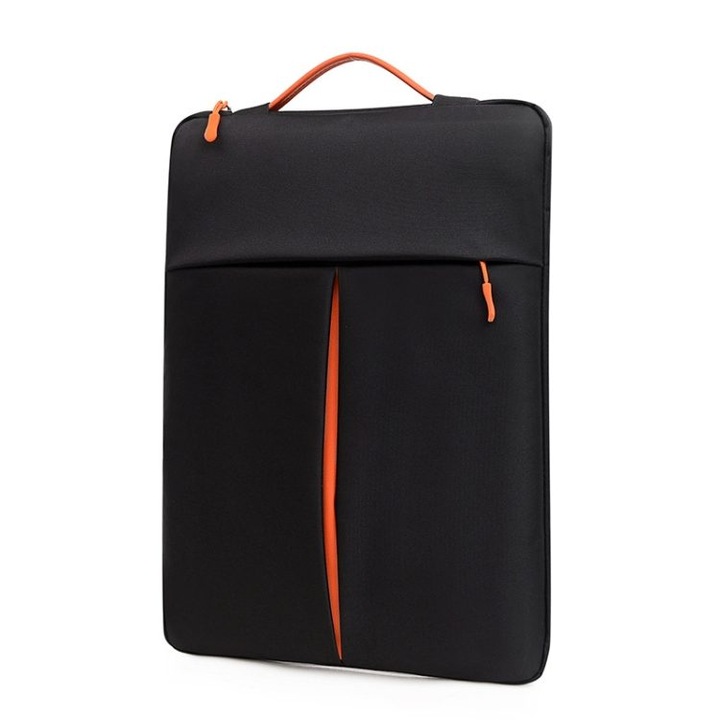 Husa laptop 15-16 inch, negru, 27x38x3cm, captuseala plus, nylon impermeabil