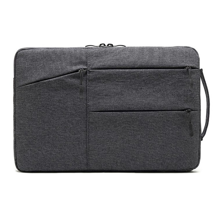 Geanta laptop poliester 14 inch gri inchis