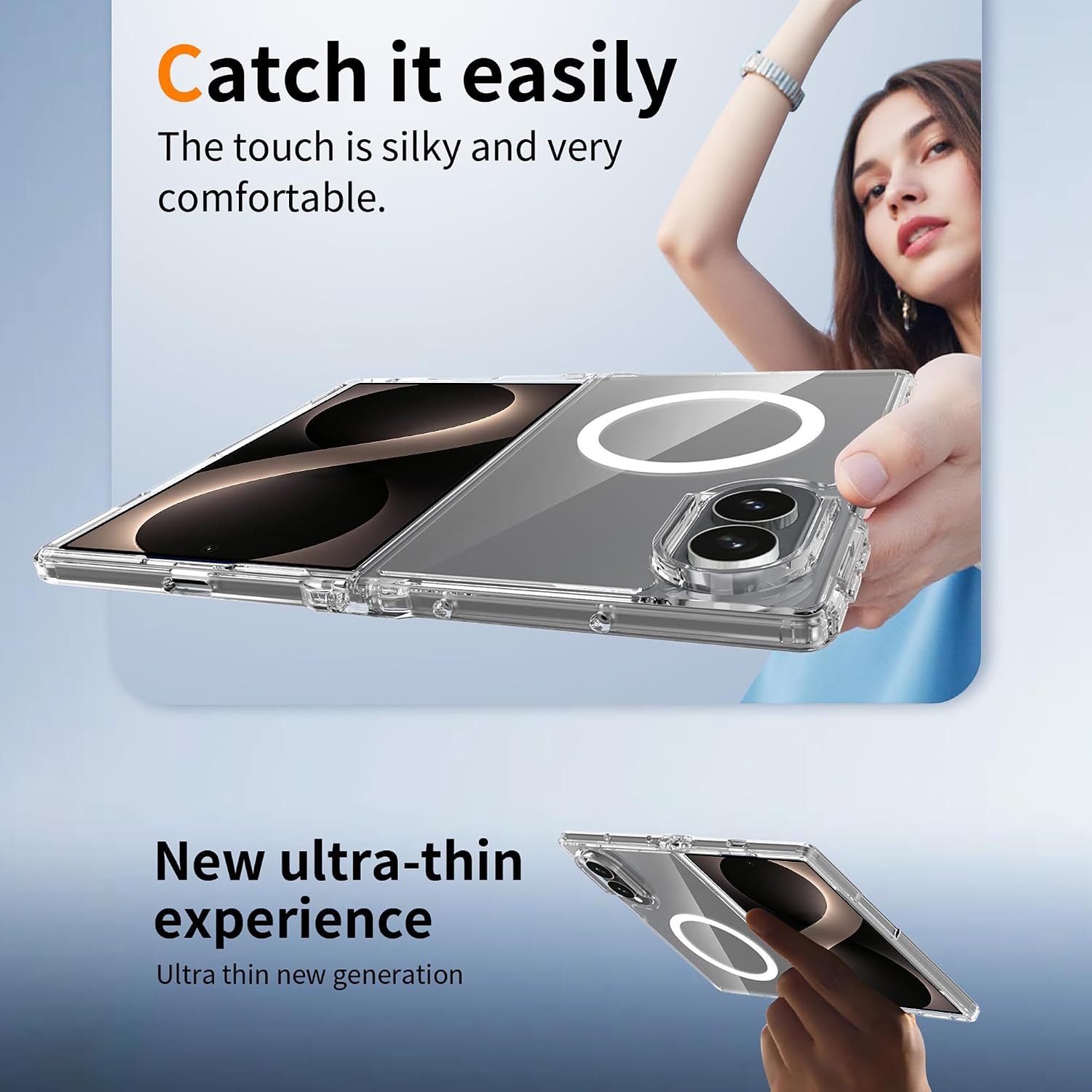 Husa pentru Samsung Galaxy Z Fold 8 cu MagSafe Crystal Clear Back Series - transparent
