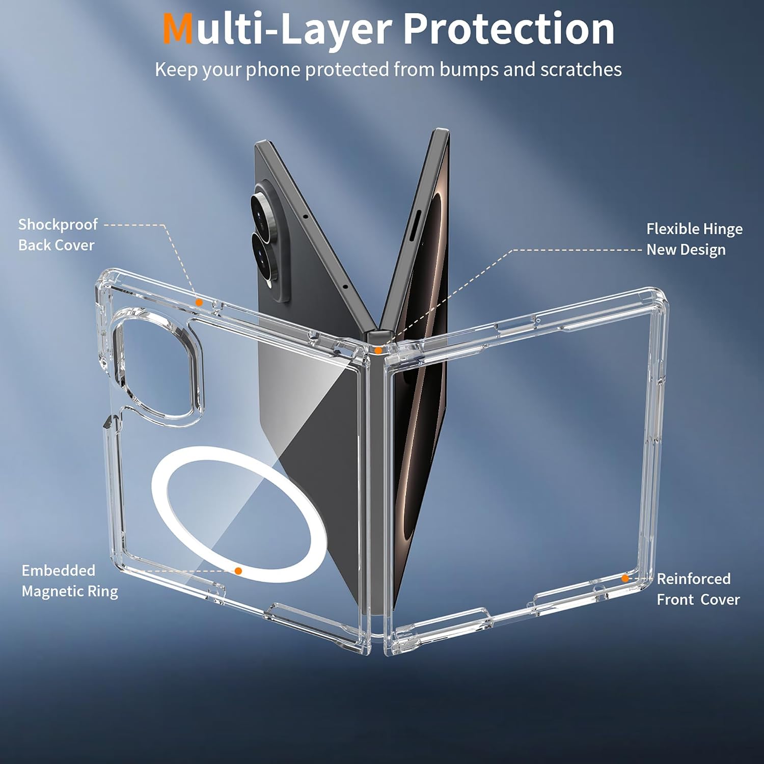 Husa pentru Samsung Galaxy Z Fold 8 cu MagSafe Crystal Clear Back Series - transparent