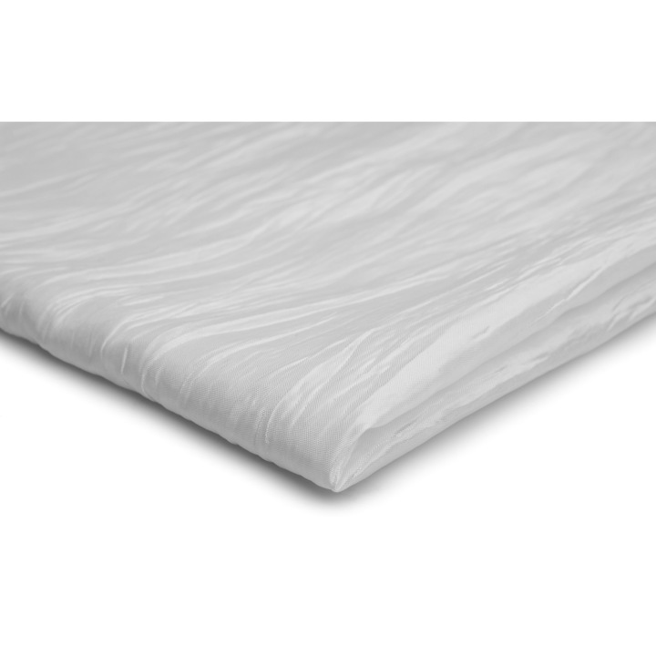 Tesatura Tafta sifonata Alb, 100% poliester, Dimensiuni 50cm x 145cm
