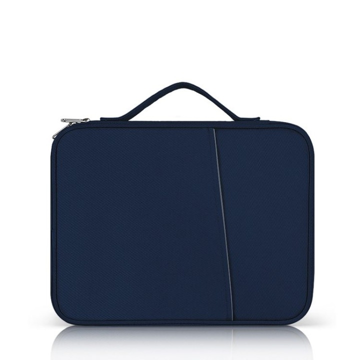 Geanta laptop 9.7-11 inch, material textil, albastru, capacitate mare