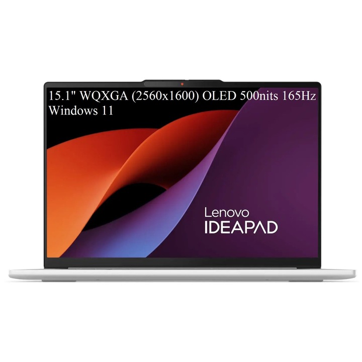 Laptop Lenovo IdeaPad Slim 5 15ARP10, 15.1" WQXGA (2560x1600) OLED 500nits 165Hz, AMD Ryzen 7 7735HS 8-core, 16GB DDR5, 2 x 512 GB SSD m2 PCIe, AMD Radeon 680M Graphics, Windows 11 Home, Aluminium Case 1.49 kg Cloud Grey